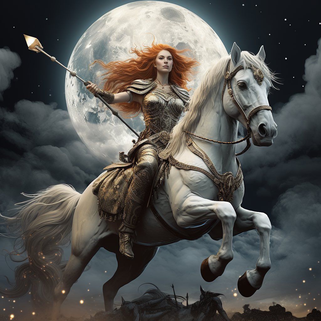 Moonlit Charge of the Celestial Valkyrie